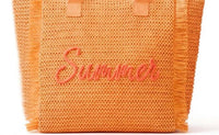3Am By H&D Accessories - Women's Woven Straw Fringe With Summer Embroidery Tote Bag