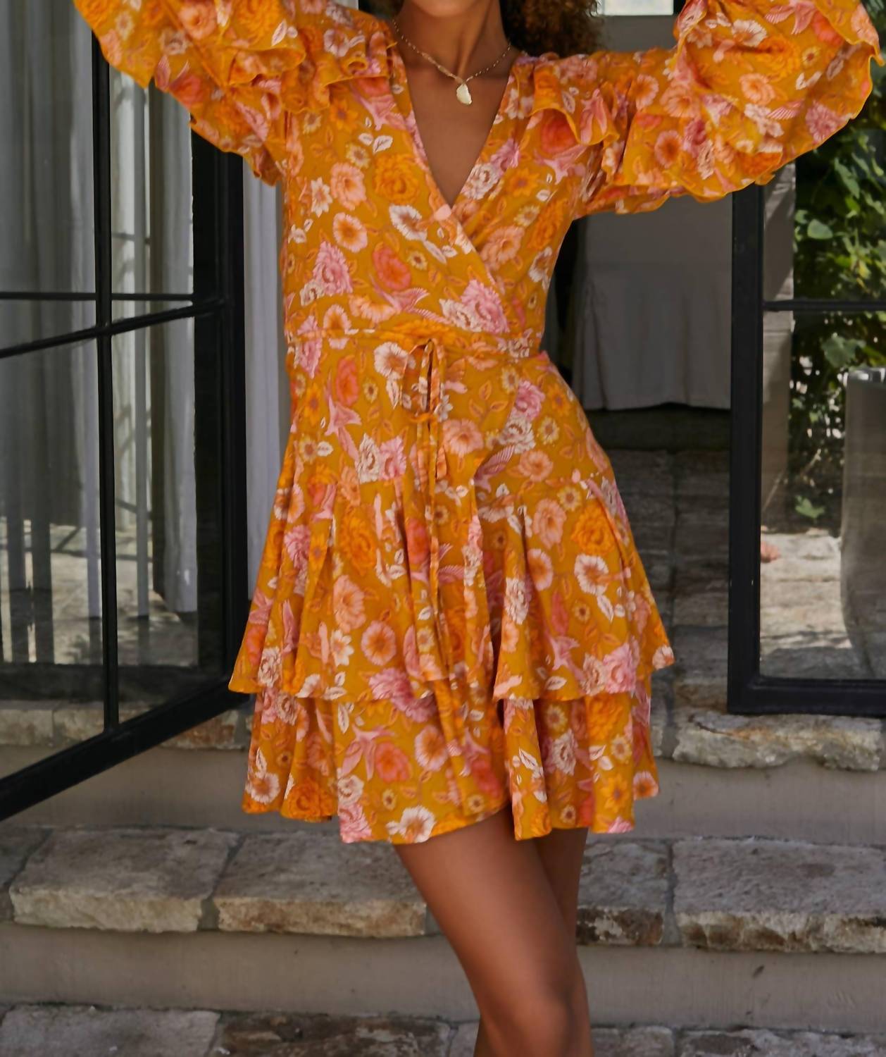 Bali Elf - Shayla Ruffle Wrap Mini Dress