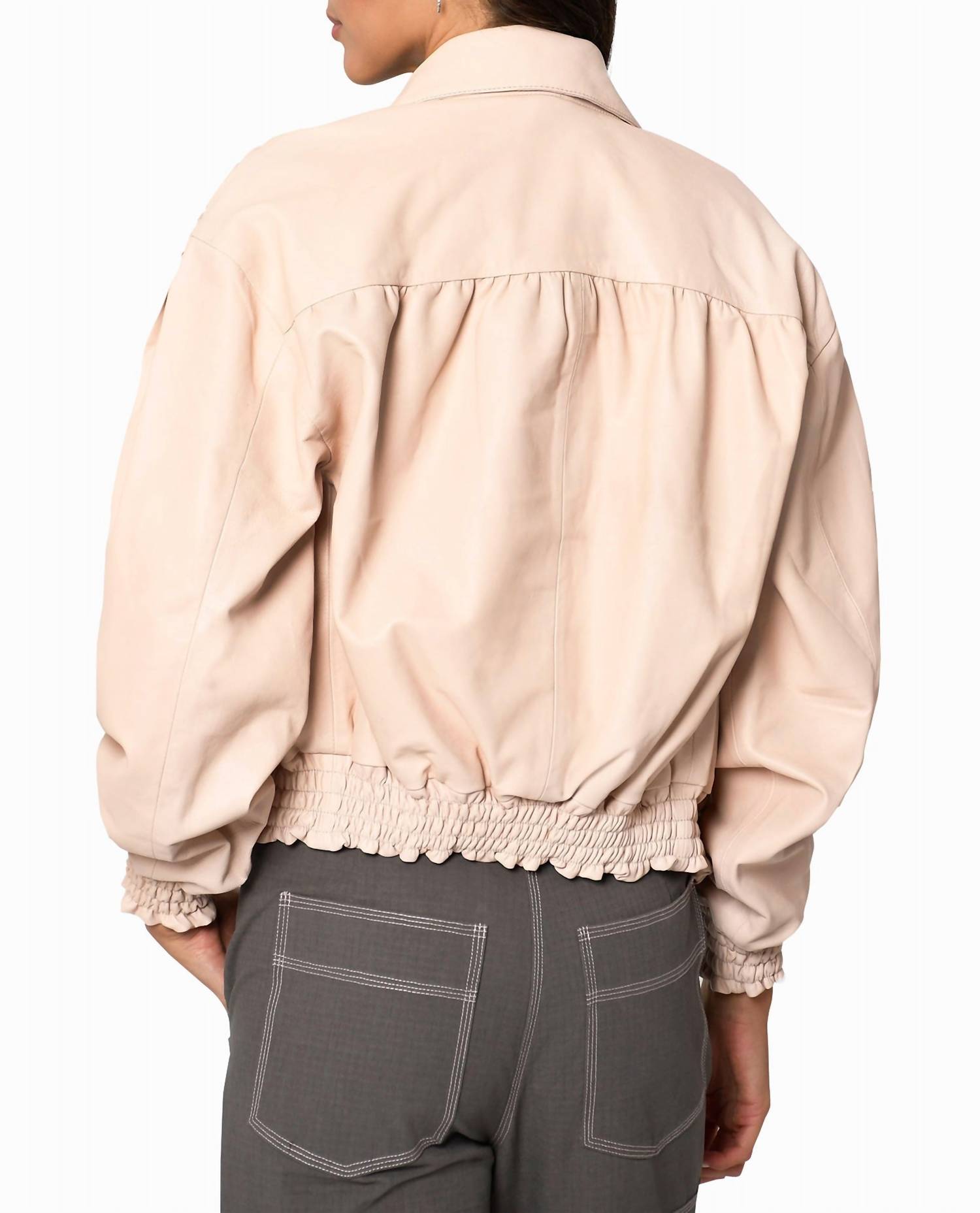 Nicole Miller - Collared Leather Jacket