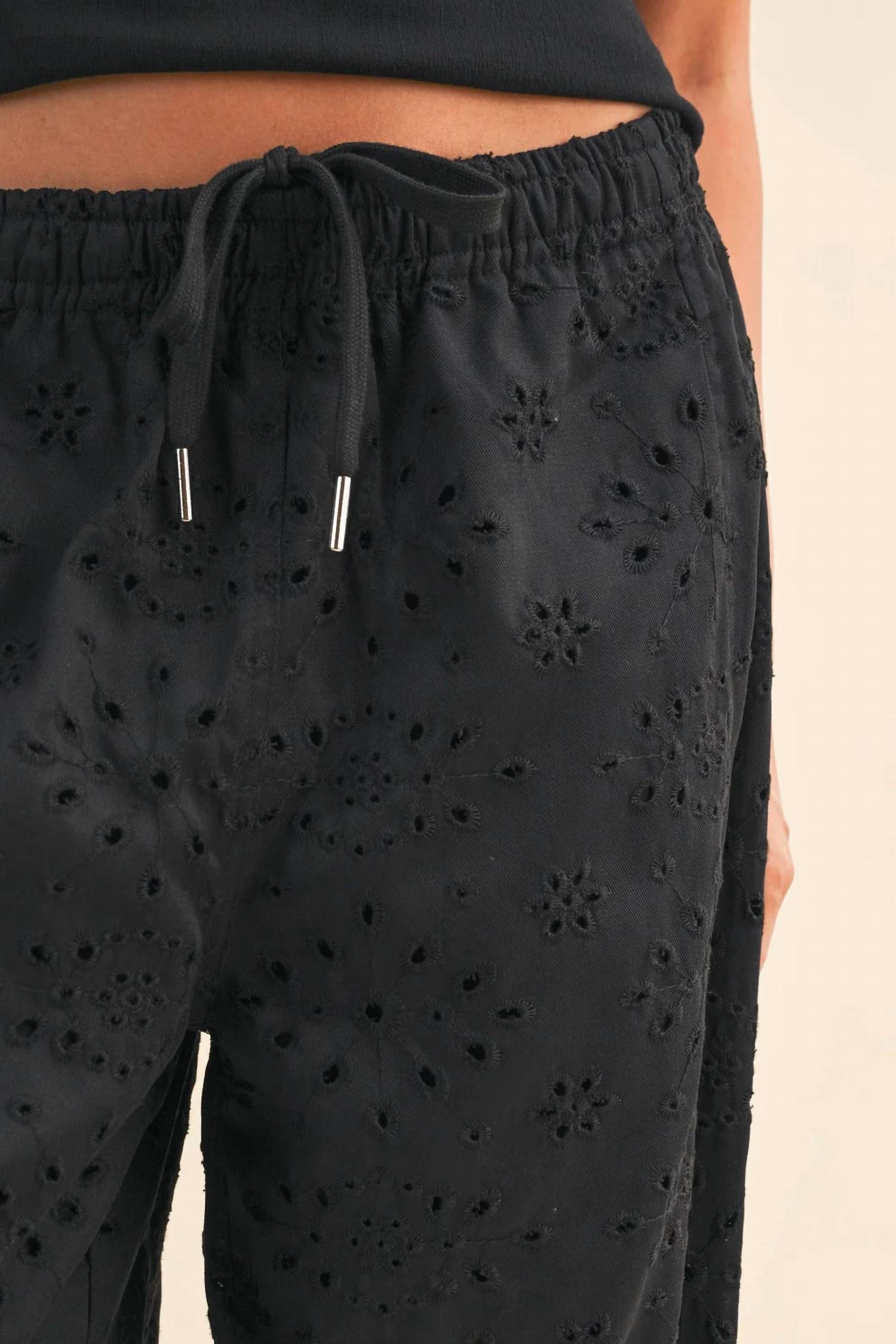 Klesis - Eyelet Wide Leg Pants