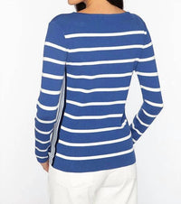 Kinross - Rib Stripe Boatneck Sweater