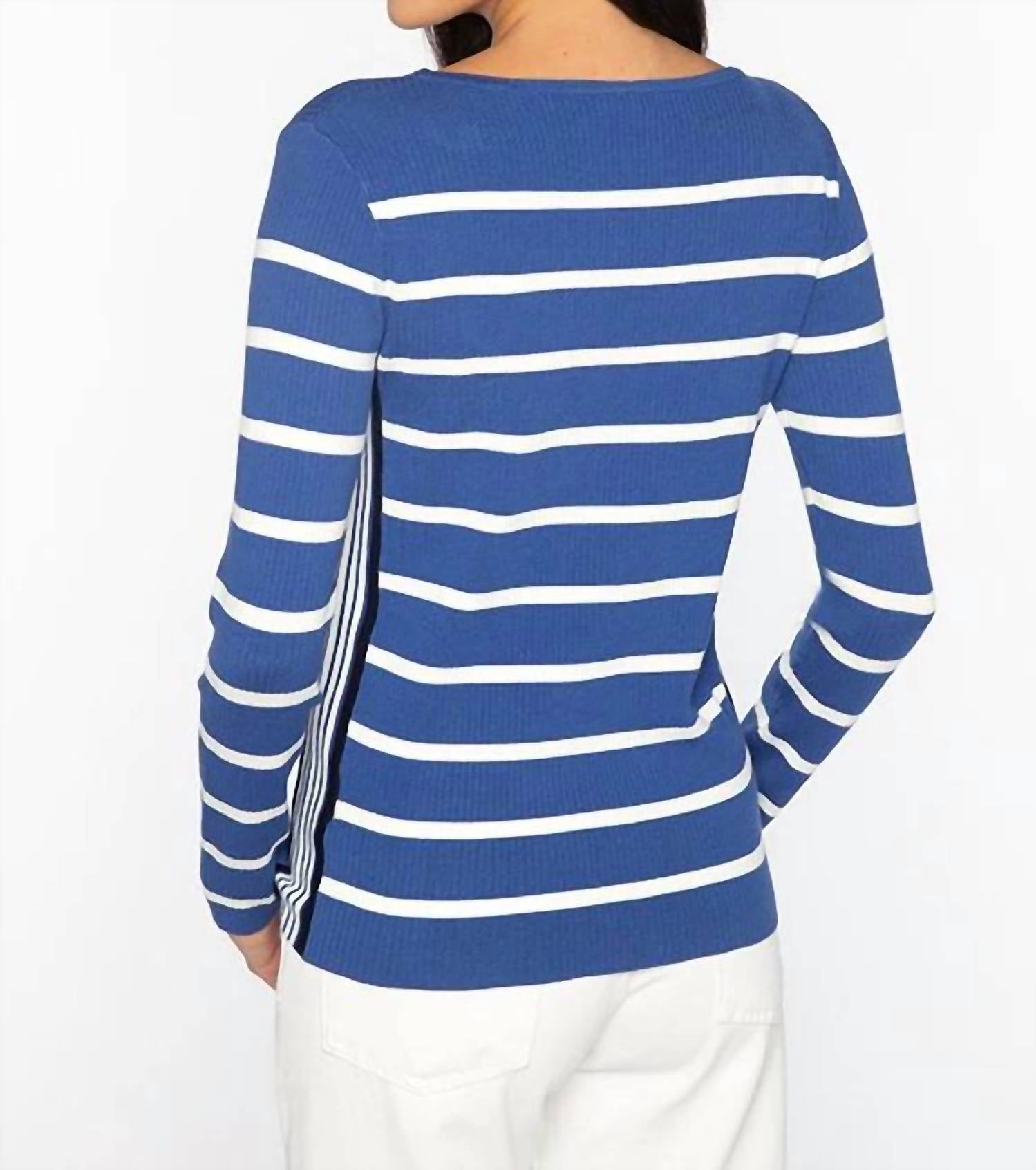 Kinross - Rib Stripe Boatneck Sweater