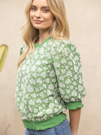 Voy - Textured Contrast Knit Top