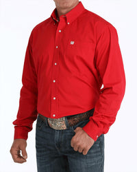 CINCH Classic Fit Button Down Western Shirt in red - men's shirt - detail view