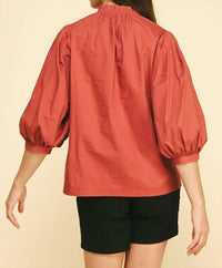 Pinch - Ruffle & Ready Mockneck Blouse