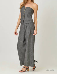 Mystree - Sparkling Pinstripe Strapless Suit Top