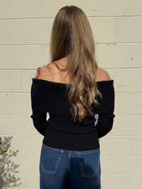 Astr - Lidia Ribbed Off Shoulder Sweater