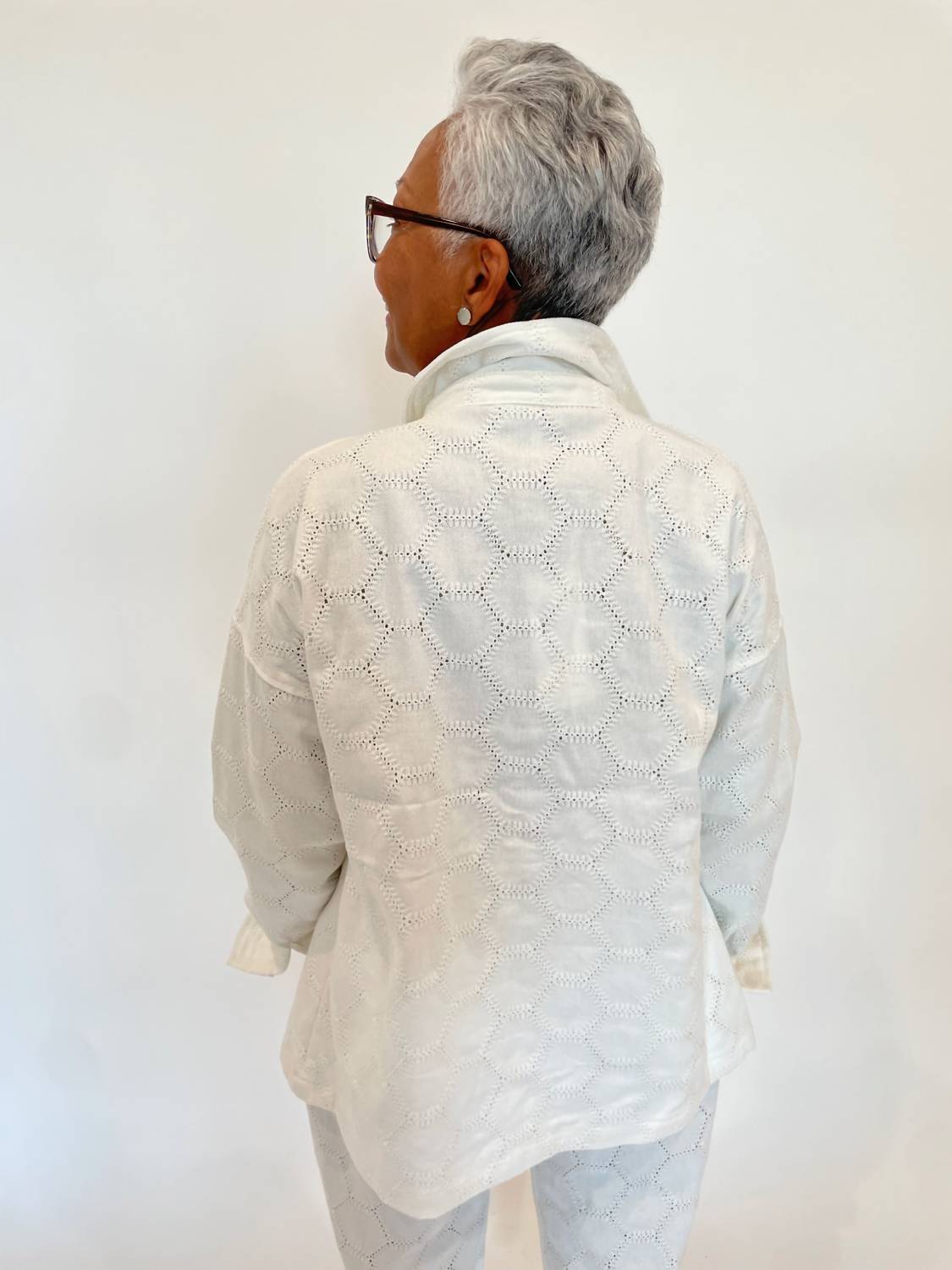Leo Ugo - Eyelet Lace Jacket With Pocket