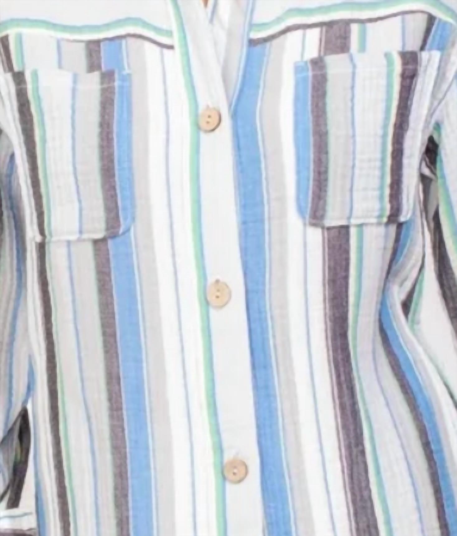 Escape By Habitat - Cabana Stripe Shacket Shirt