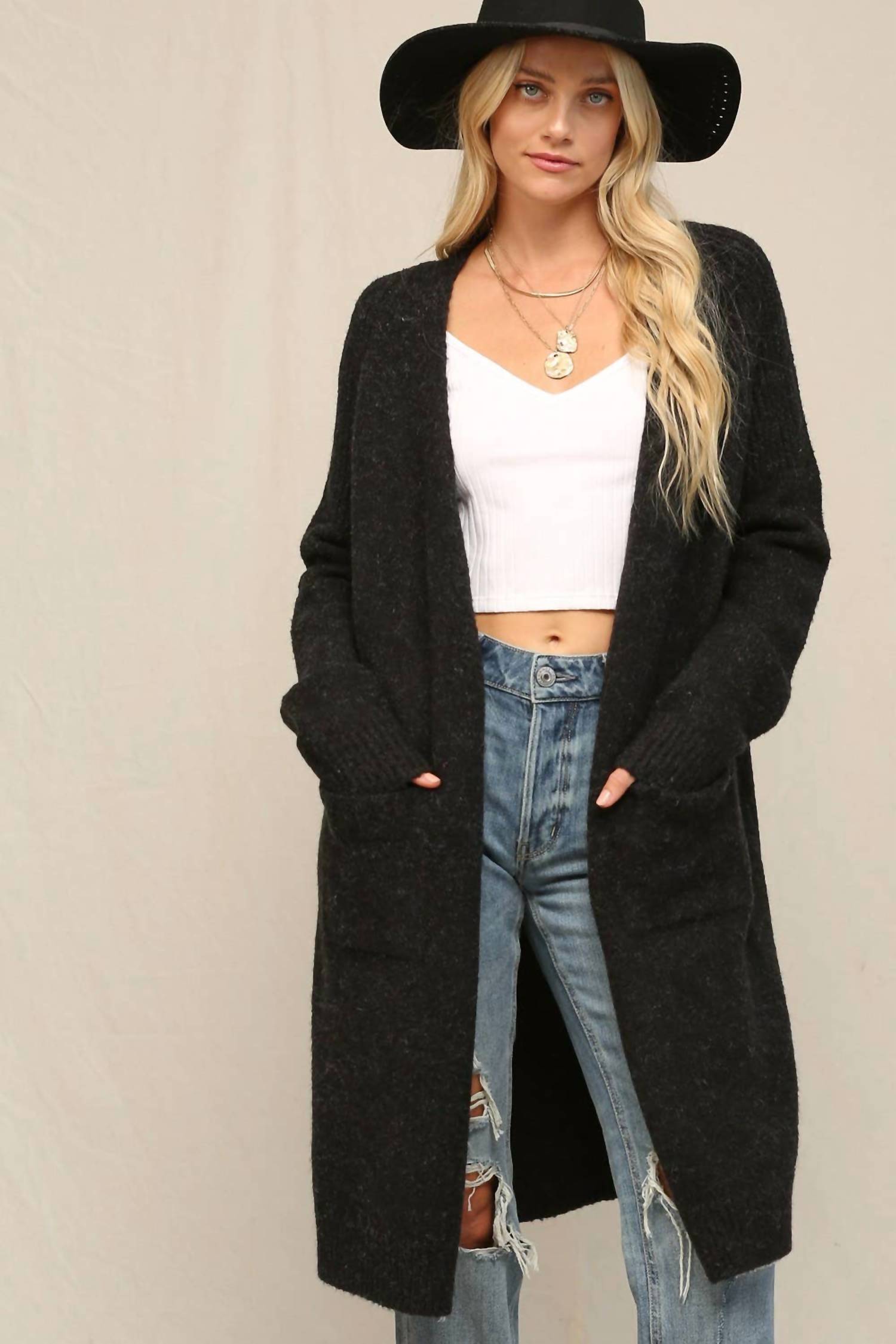 Kyemi - Midi Open Front Cardigan