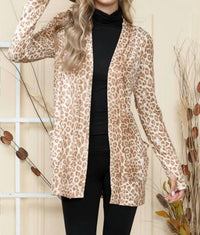 Burgundy Apparel - Animal Print Cardigan