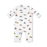Angel Dear - Boy's Construction Vehicles French Terry Uni Romper