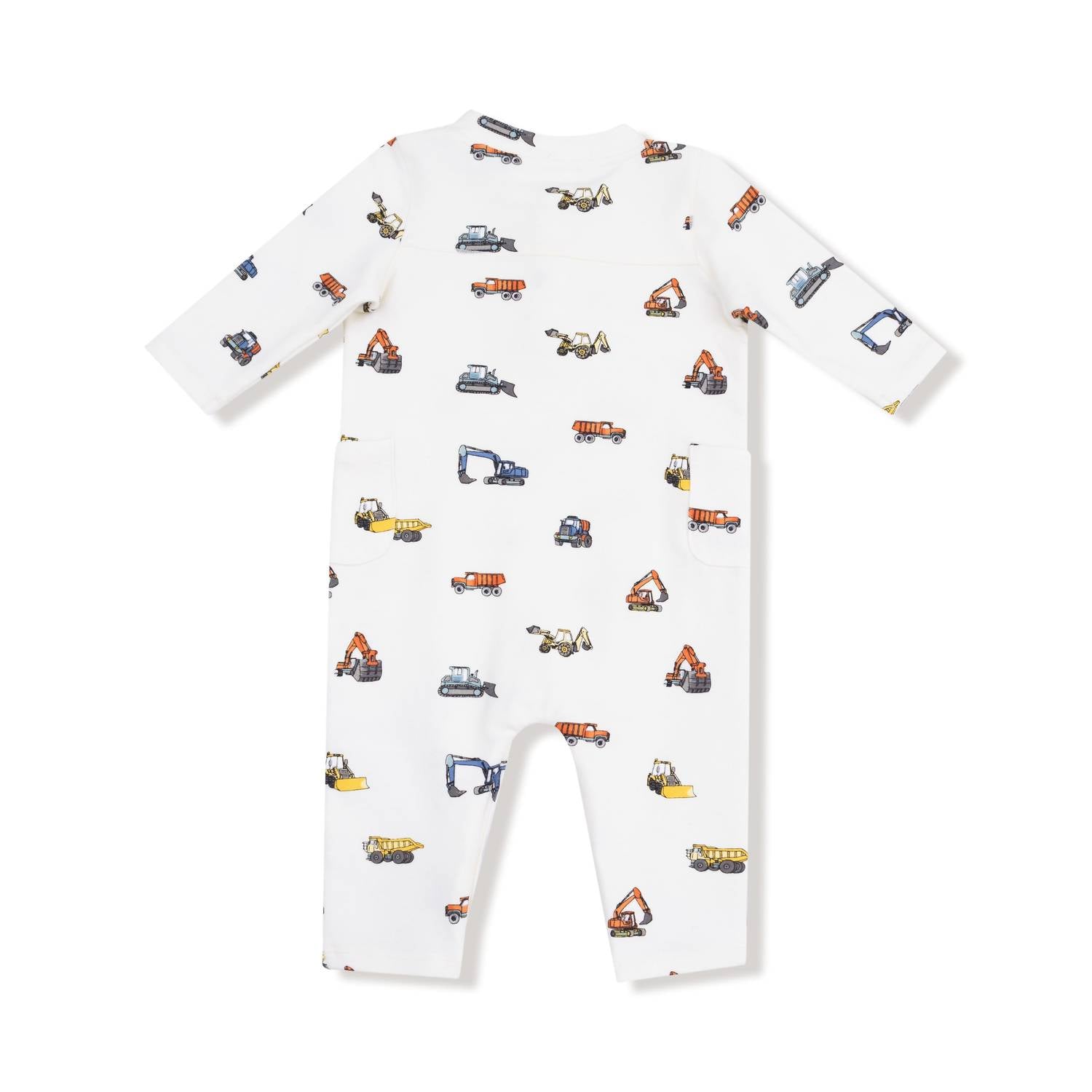 Angel Dear - Boy's Construction Vehicles French Terry Uni Romper