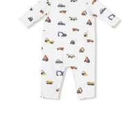Angel Dear - Boy's Construction Vehicles French Terry Uni Romper