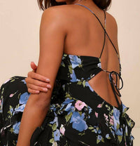Lulus - Esme Floral Tie Back Dress