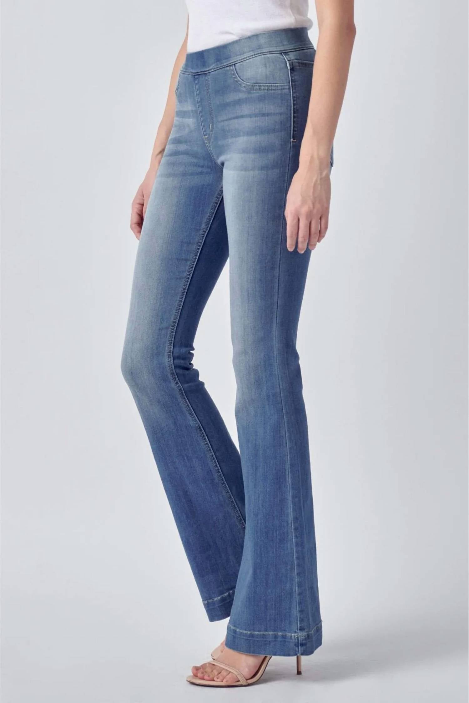 Cello - Mid Rise Pull On Flare Jeans