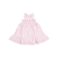 Angel Dear - Girl's Candy Stripe Smocked Ruffle Sundress And Diaper Cover