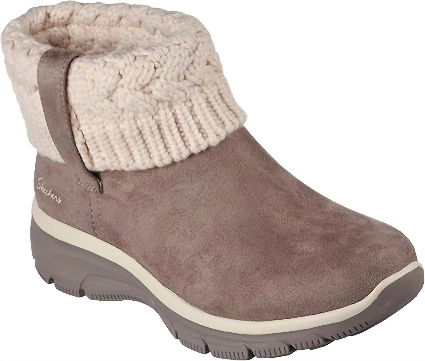 Skechers Women's Easy Going Cozy Weather Ankle Boots in taupe - women's shoe