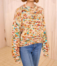 Ulla Johnson Maude Multicolor Knit Pullover in opal - women's sweater - detail view