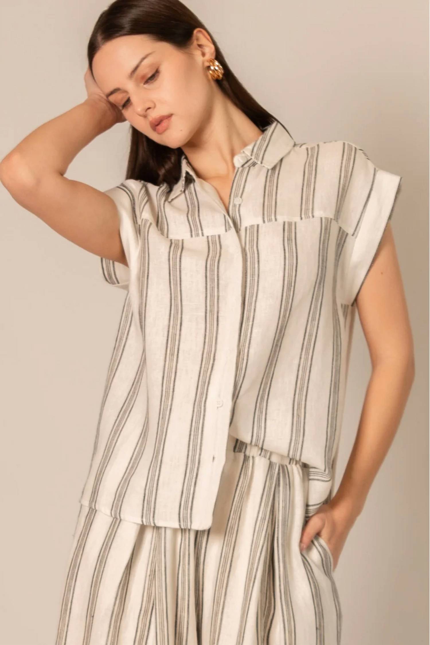 Before You Collection - STRIPED LINEN SHIRT