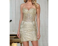 Babyfox - Shana Strapless Embellished Corset Homecoming Dress