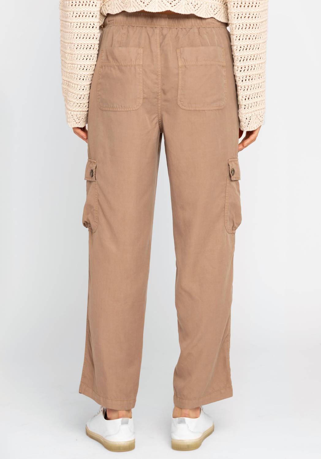Dex Breeze Tencel Cargo Joggers in safari wash - women's pants - detail view