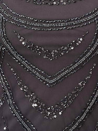 Adrianna Papell - Cap Sleeve Boat Neck Beaded Dress