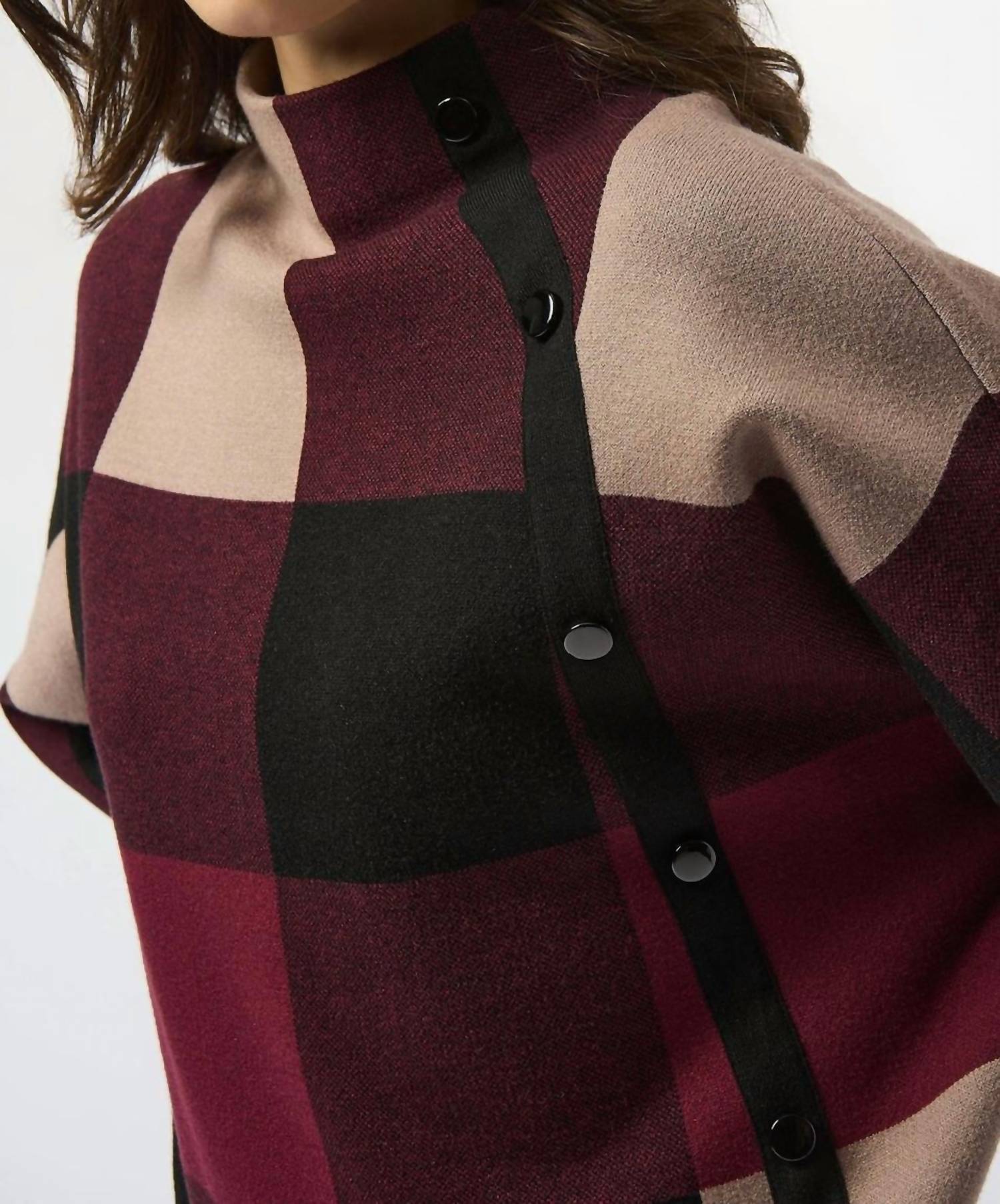 Joseph Ribkoff - Dolman Sleeve Knit Top With Button Detail