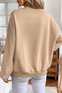 dear lover Floral Embroidered Drop Shoulder Sweatshirt in dusty pink - women's top - alternate view