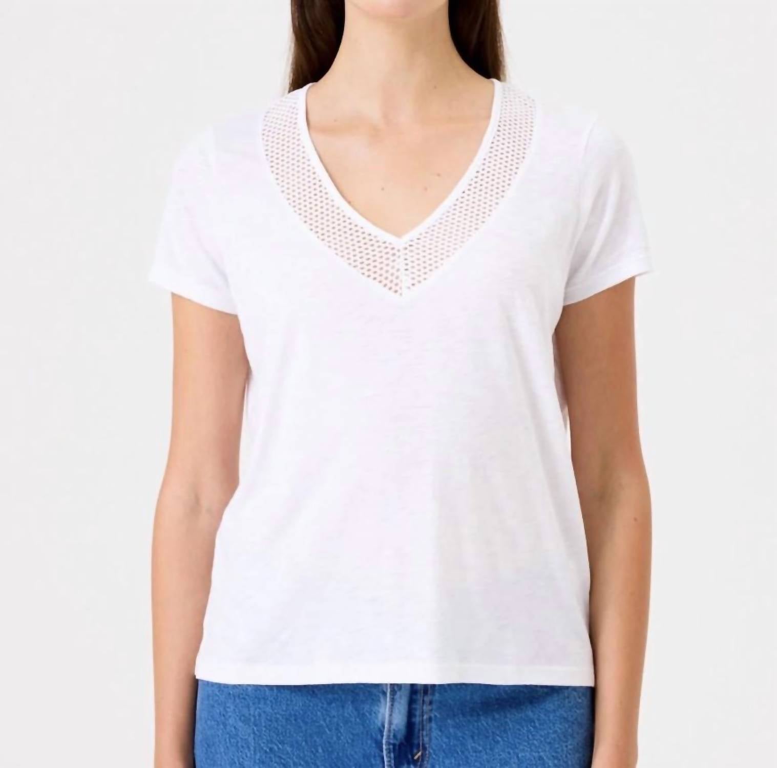Goldie - slub fishnet v neck tee