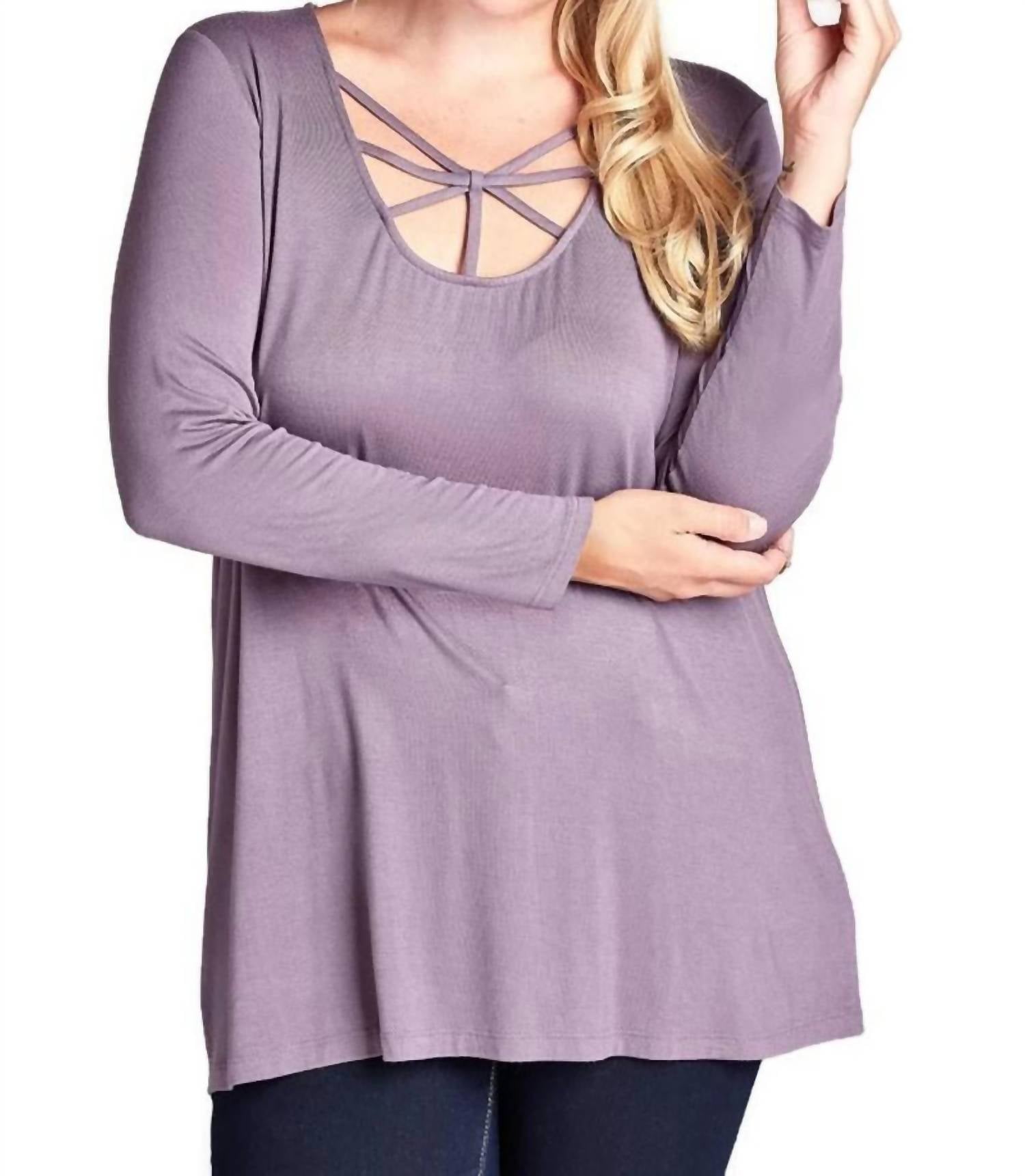 Oddi - Caged Scoop Neck Top - PLUS
