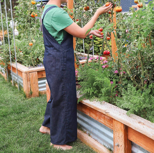 Teak - Lola Wide Leg Overalls Japanese Denim