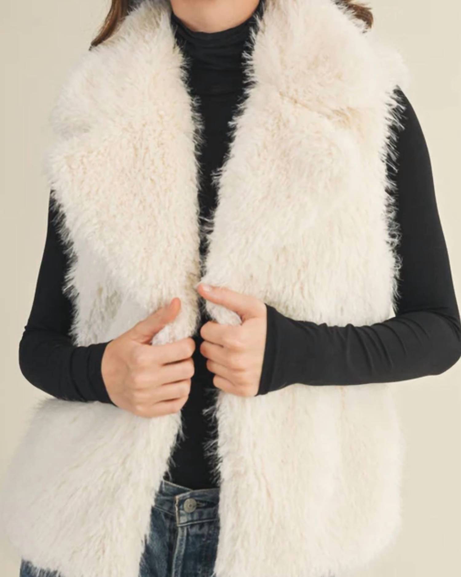 Mustard Seed - Curly Textured Faux Fur Vest