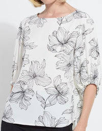 Lysse Veda Boat Neck Balloon Sleeve Blouse in tre chic - women's blouse