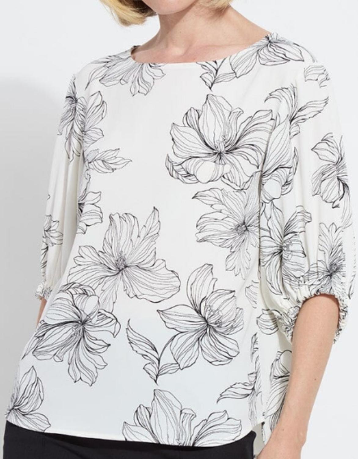 Lysse Veda Boat Neck Balloon Sleeve Blouse in tre chic - women's blouse