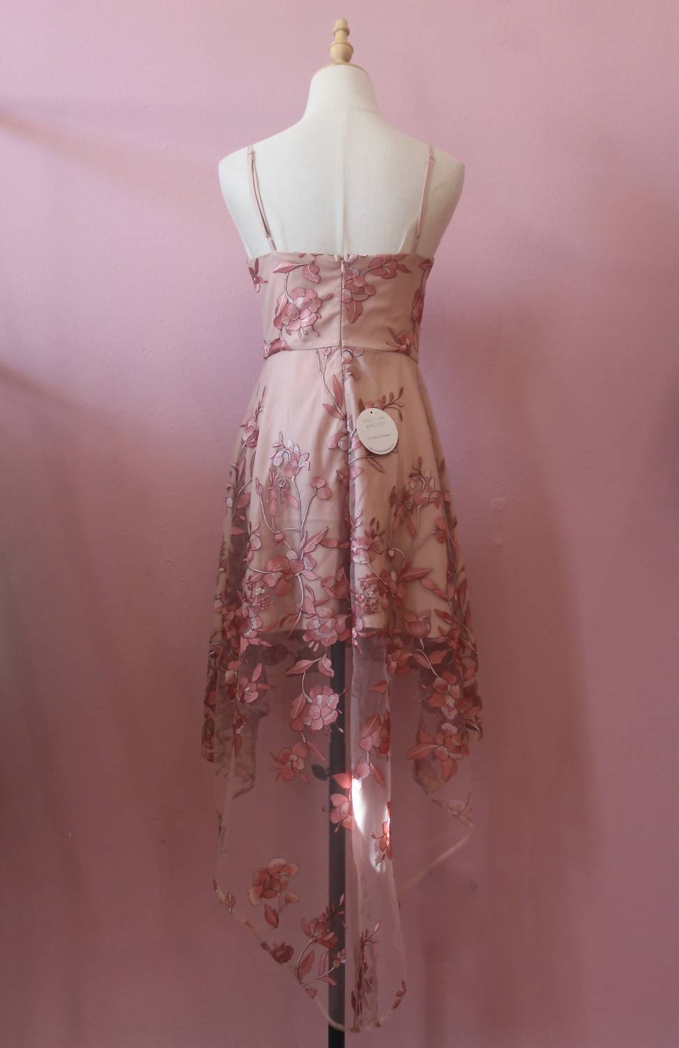 Twosisters The Label Women's Saskia High Low Dress in pink - women's dress - detail view