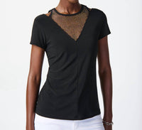 Joseph Ribkoff - Rhinestone Mesh Detail Top
