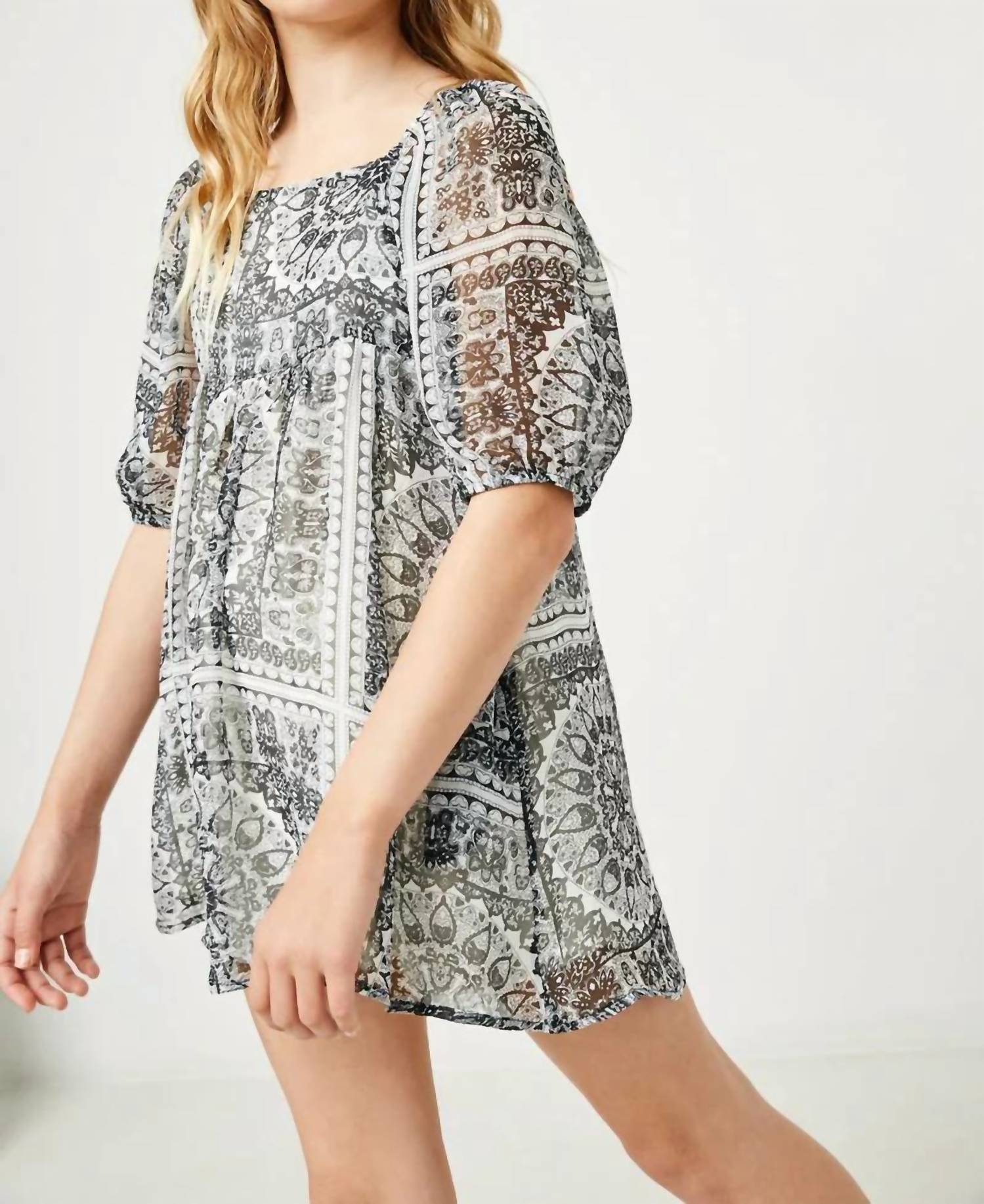 Hayden La - Girl's Paisley Babydoll Mini Dress