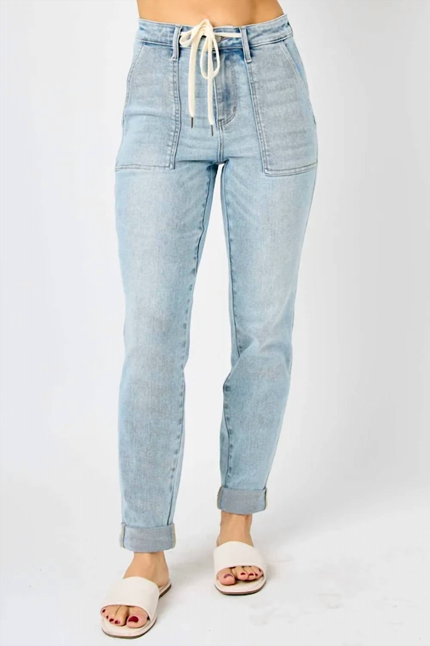 Judy Blue - Women's High Waist Vintage Double Cuff Jogger