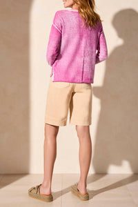 Tribal - Special Wash Lightweight Cotton V-Neck Sweater