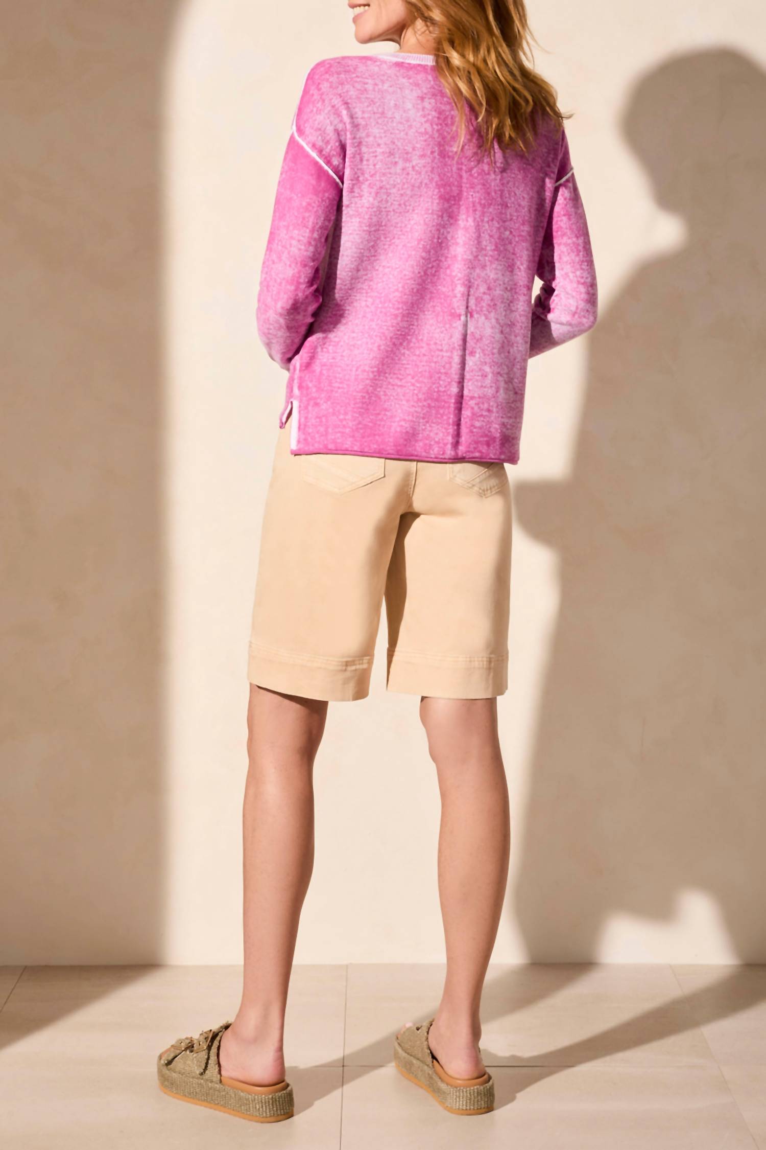 Tribal - Special Wash Lightweight Cotton V-Neck Sweater