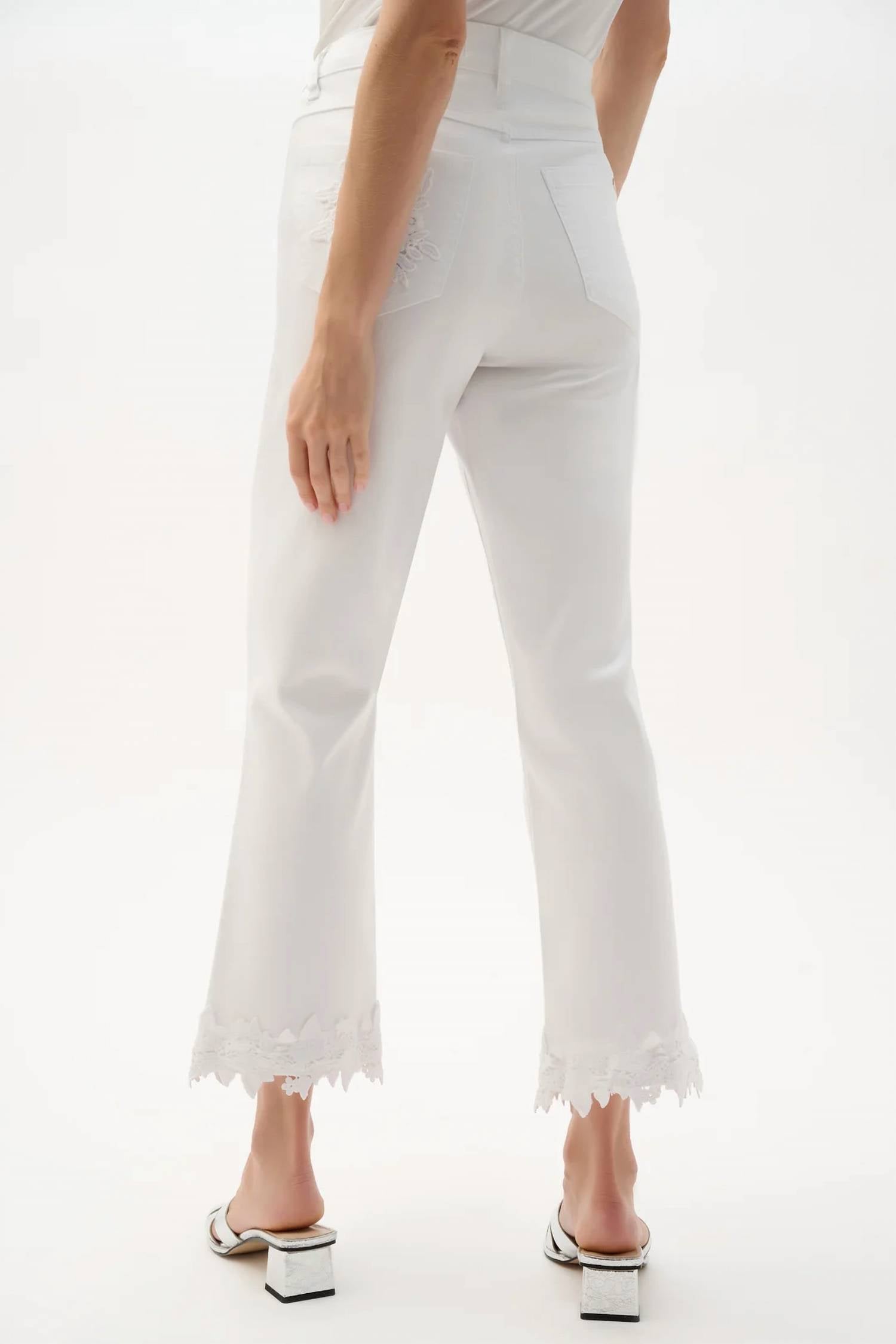 Joseph Ribkoff - Denim Straight Crop Jeans With Lace Appliqué