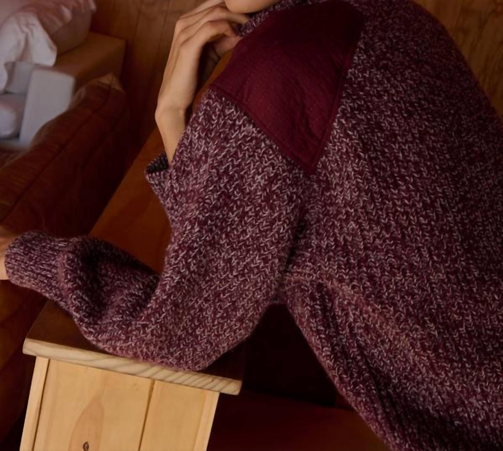 Nation LTD Pepper Patched Sweater in heather port - women's sweater - view 6