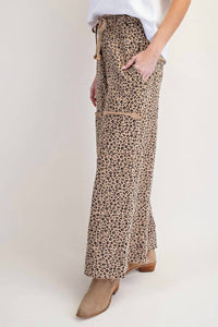 Easel - Women's Animal Mineral Washed Terry Knit Pants
