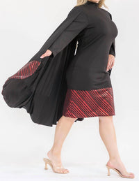 Karen T Design - High Neck Midi Dress With Cape