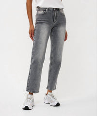 ESQUALO straight leg jean in grey - women's jeans