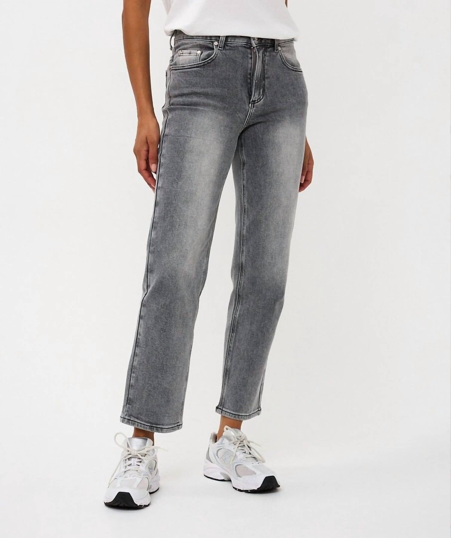 ESQUALO straight leg jean in grey - women's jeans