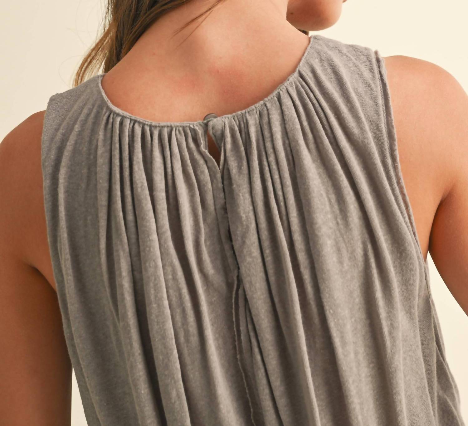 Miou Muse - Linen Knitted Bubble Bottom Top