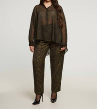 Mat Fashion - Sheer Leopard Button Up Shirt