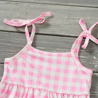 Pete + Lucy - Girls Miss Malibu Gingham Infant Romper